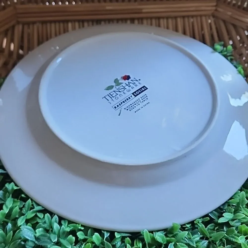 Vintage Stoneware Berries & Florals Plate Discontinued Cottage Core